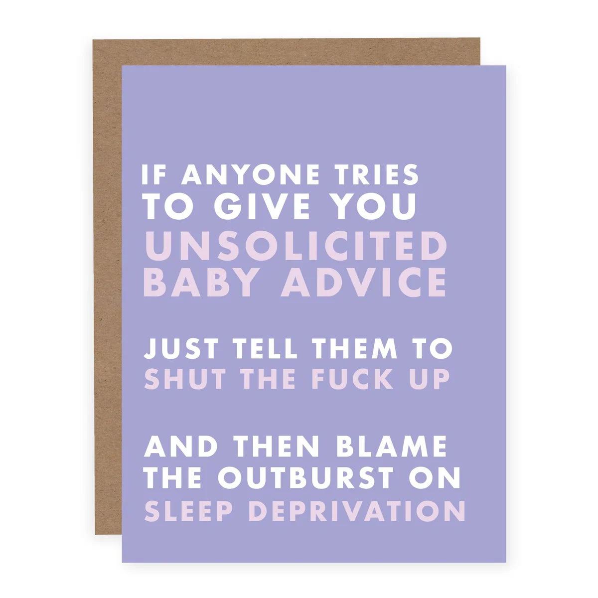 Unsolicited Baby Advice Card