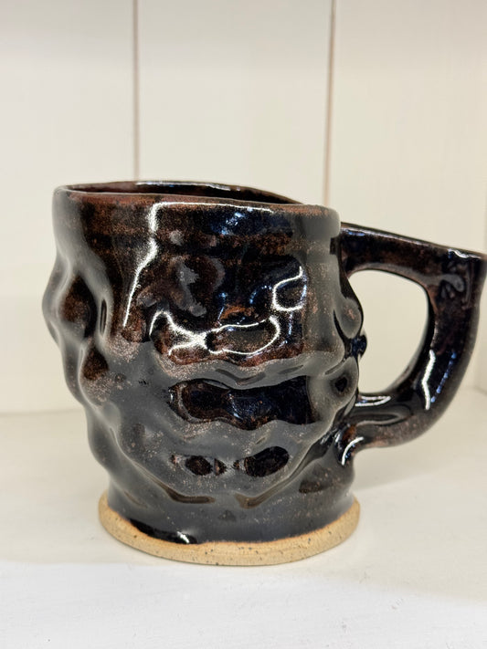 Large Brown Pottery Mug