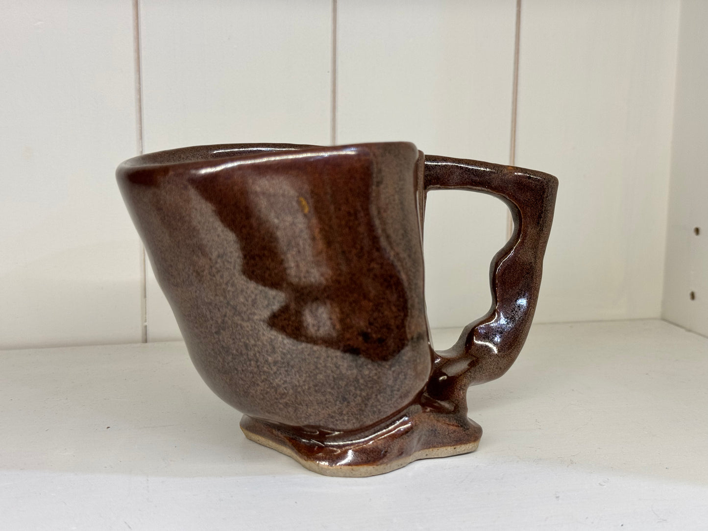 Brown Metallic Pottery Mug