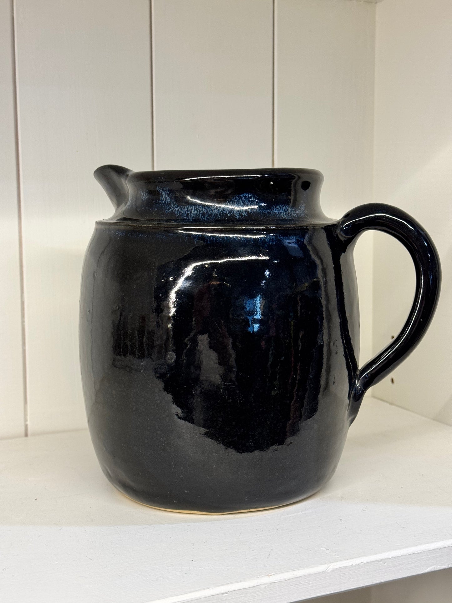 Large Black/Blue Pottery Jug