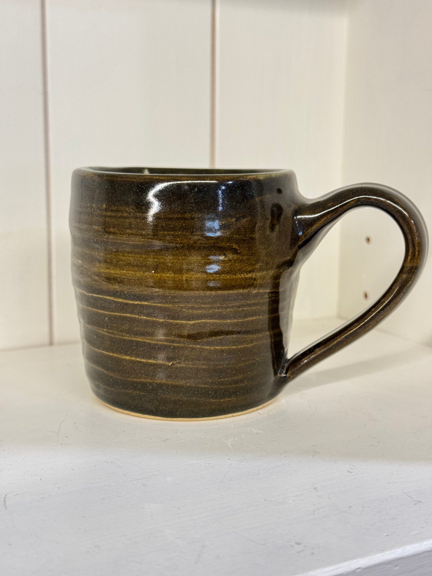 Dark Green Pottery Mug