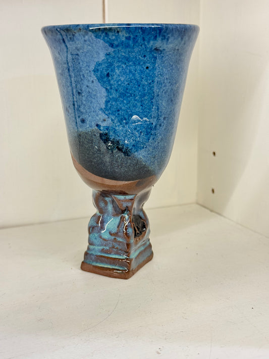 Blue Pottery Goblet #3