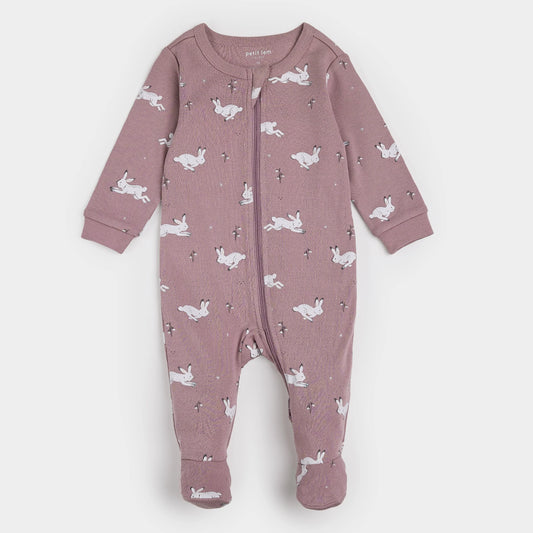 Petit Lem Snow Bunnies Sleeper Sz 12m NWT