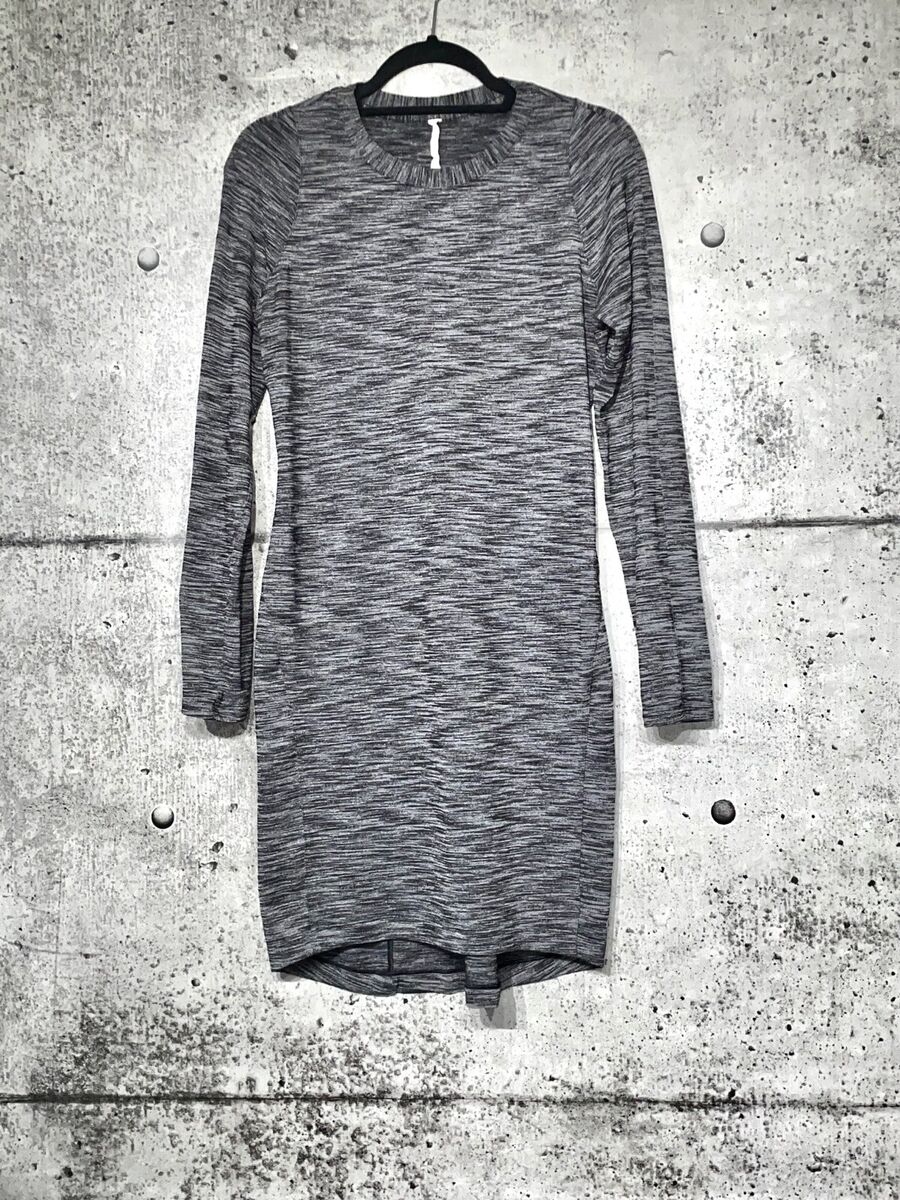 LULULEMON &go WHERE TO DRESS LONG SLEEVE  6 HEATHERED BLACK