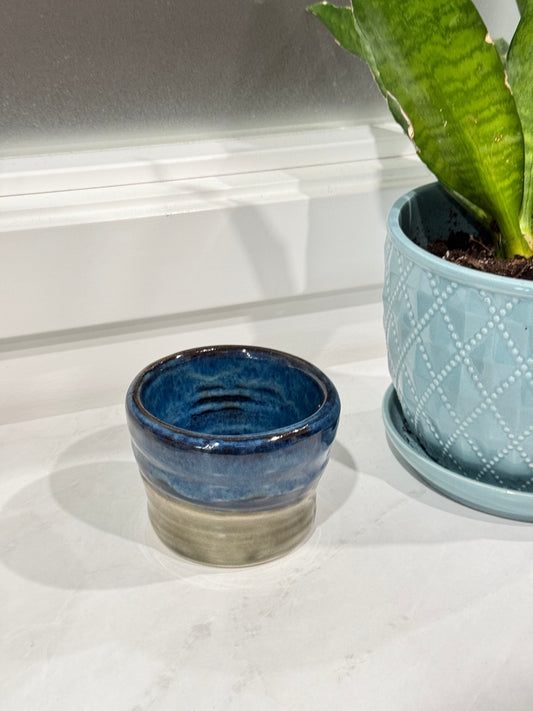 Dark Blue Pottery Trinket Dish