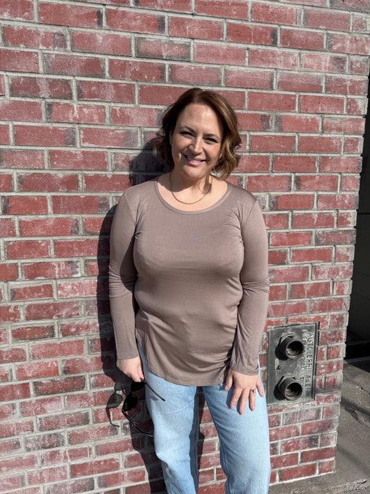 Dark Cocoa Long Sleeve Top FINAL SALE
