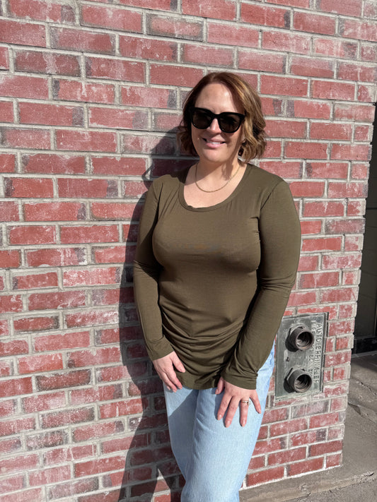 Olive Long Sleeve Top FINAL SALE