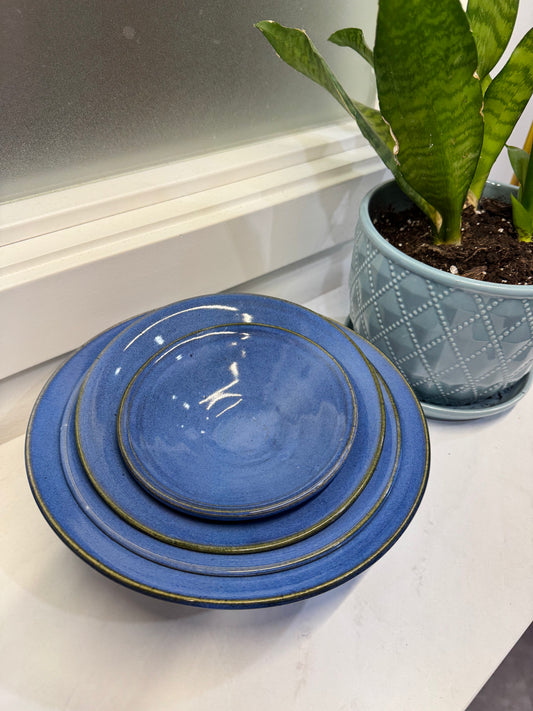 Blue Pottery Serving Dishes (set of 4)