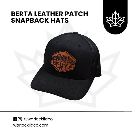 Berta Mountain Leather Snapback - Black