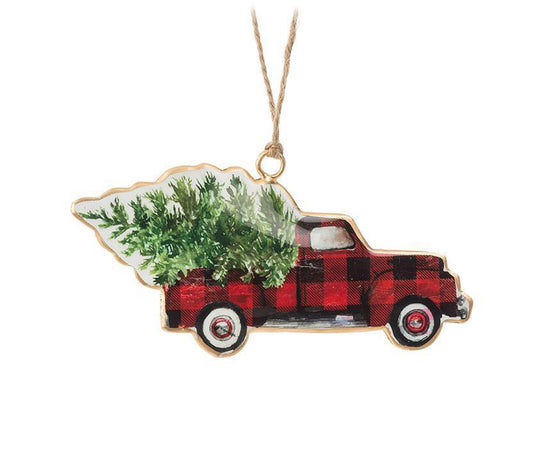 Checkered Truck Ornament