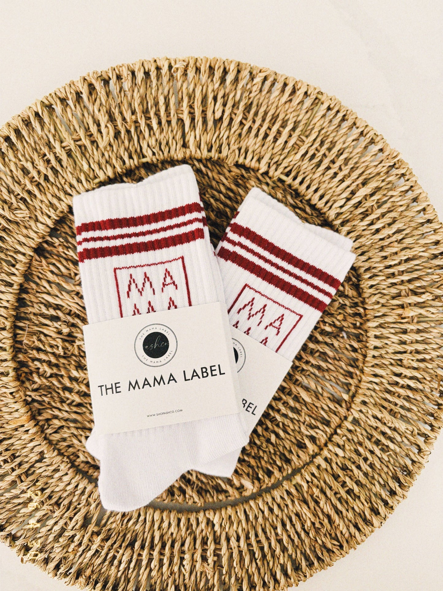 Ashco THE MAMA LABEL - Mama | Crew Socks: Navy
