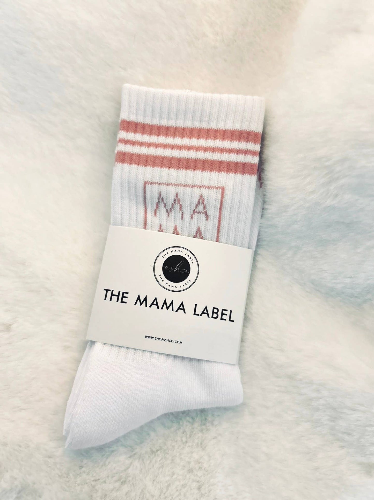 Ashco THE MAMA LABEL - Mama | Crew Socks: Navy