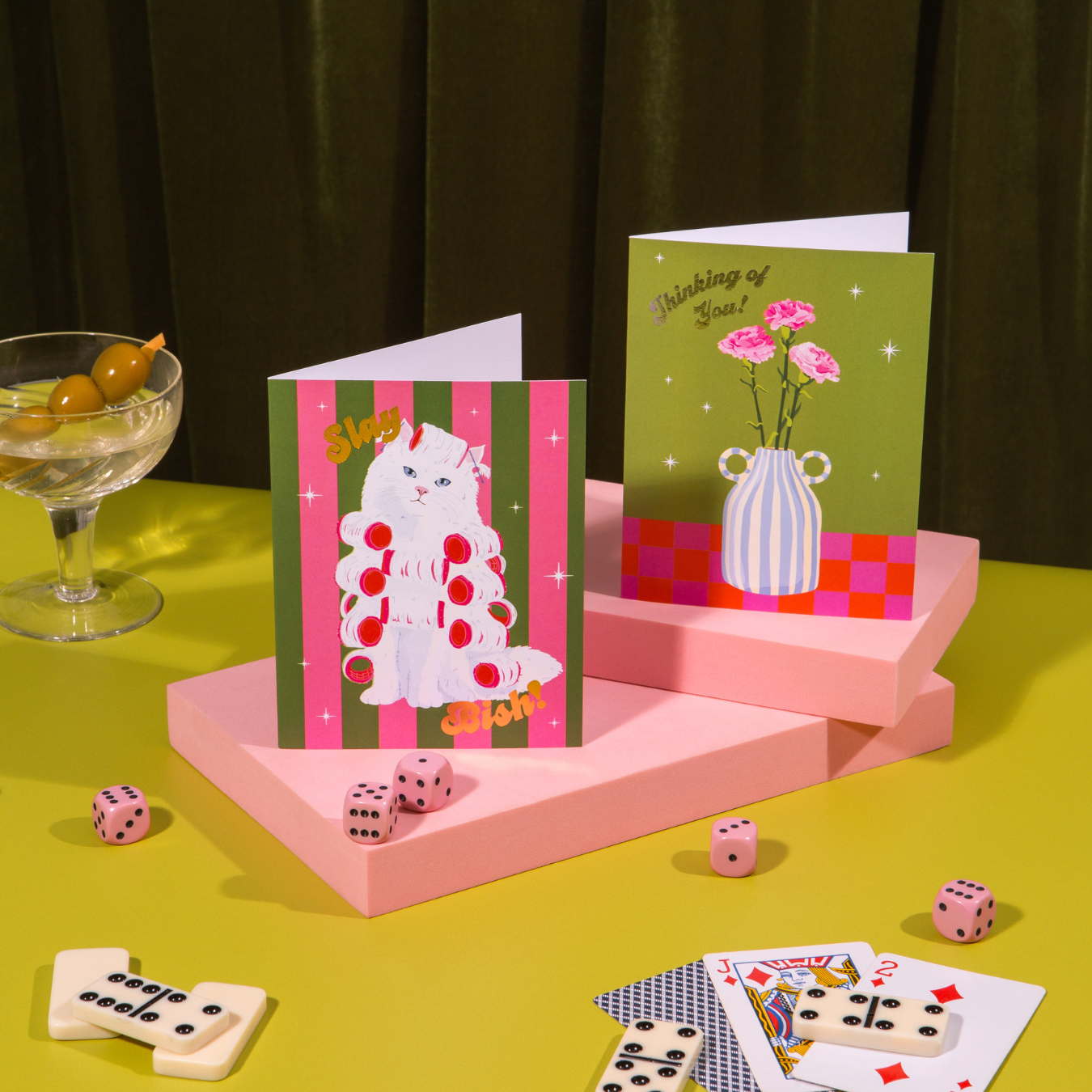 Lucky Goods Paper - Thinking of You! Flowers in Vase – Foil Greeting Card