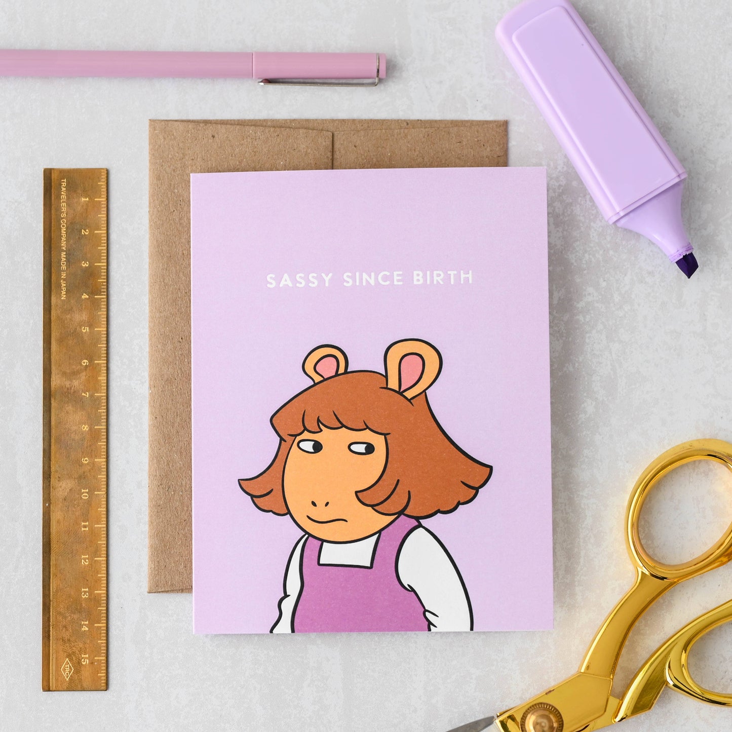 Simple Whimsy - DW Sassy Since Birth - Retro 90's Pop Culture Birthday Card