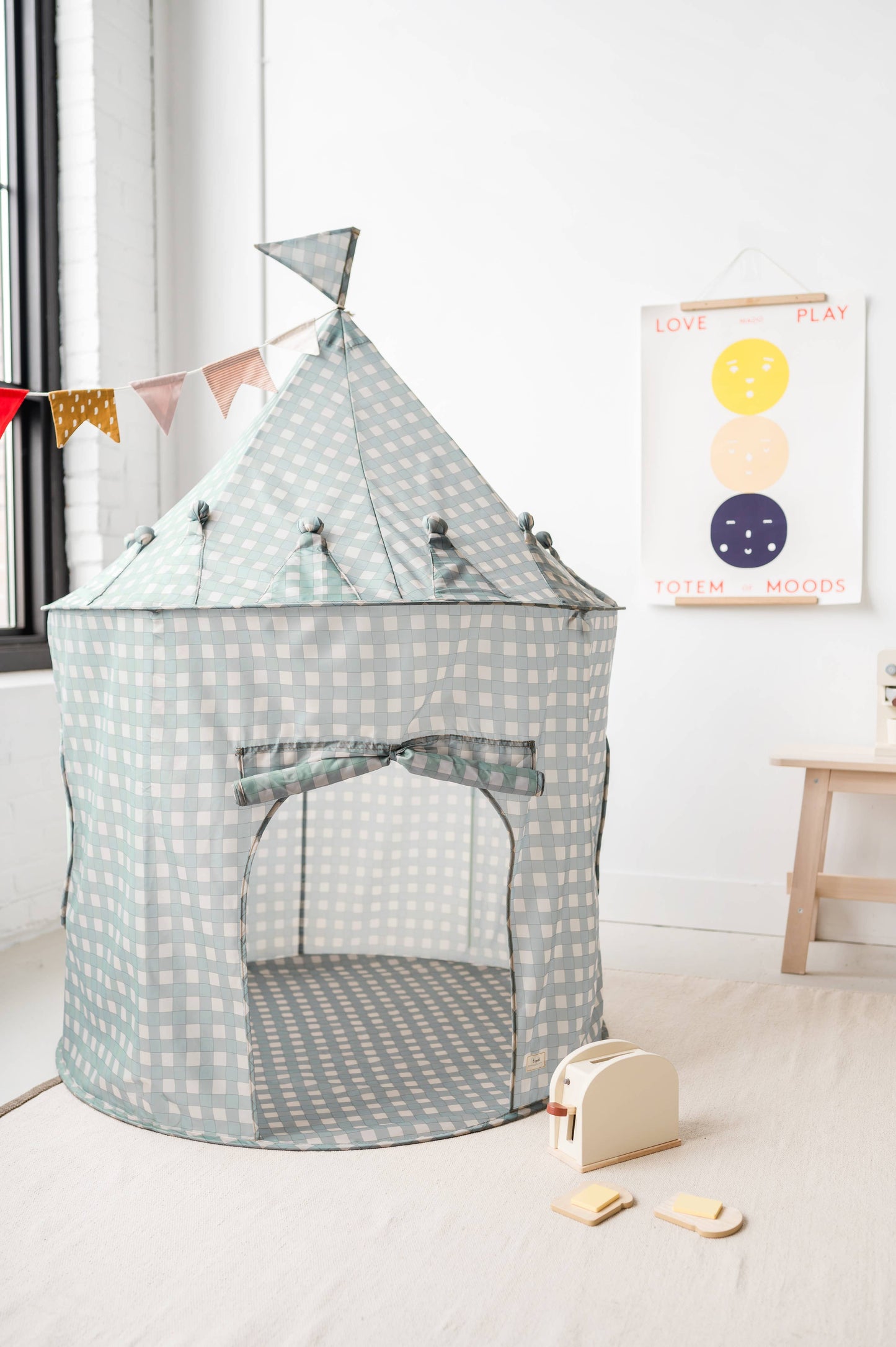 3 Sprouts - Recycled Fabric Play Tent Castle - Prints: Terrazzo Clay