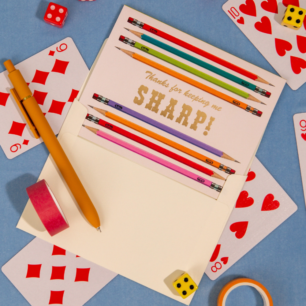 Lucky Goods Paper - Sharp Pencils – Foil Teacher Appreciation Card