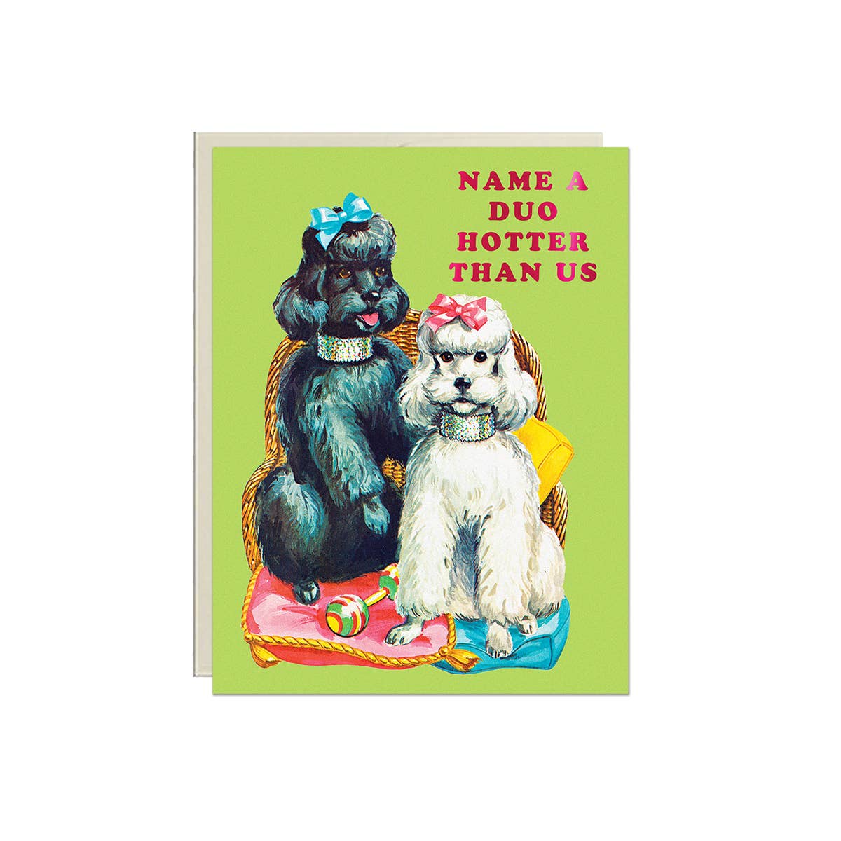 Lucky Goods Paper - Hot Duo Poodles – Foil Friendship ✿ Sassy Card