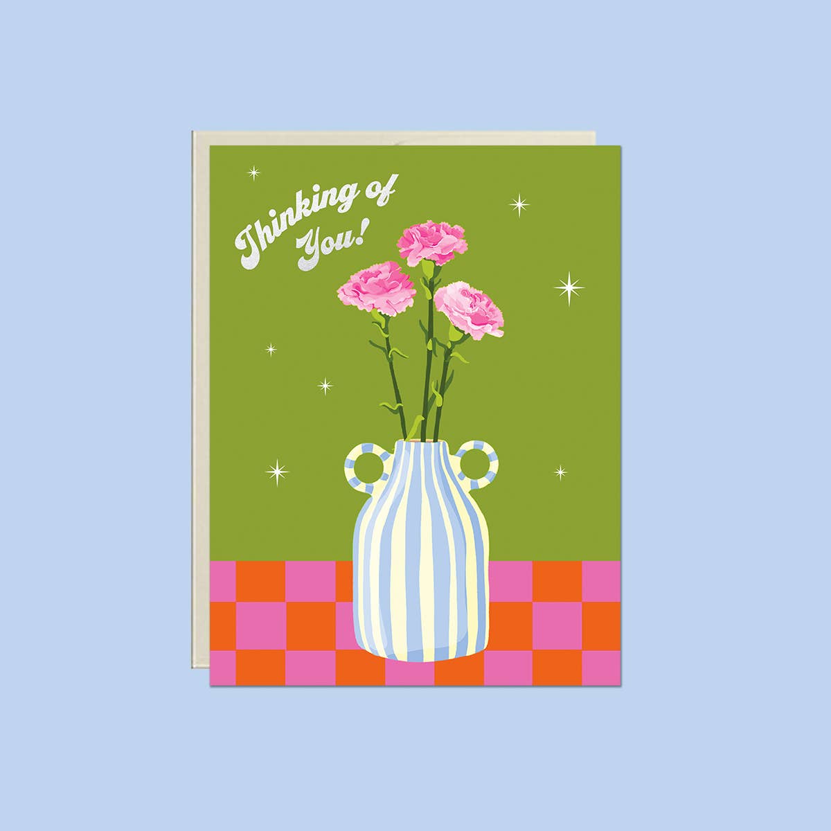 Lucky Goods Paper - Thinking of You! Flowers in Vase – Foil Greeting Card