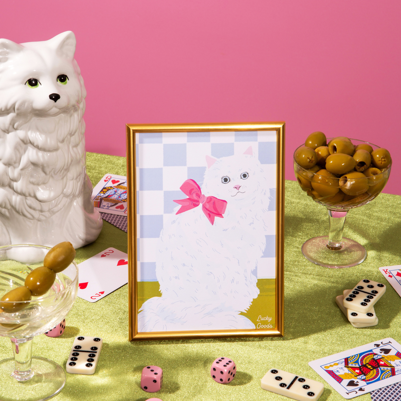 Lucky Goods Paper - Kitty with Bow Portrait Print: 5" x 7"