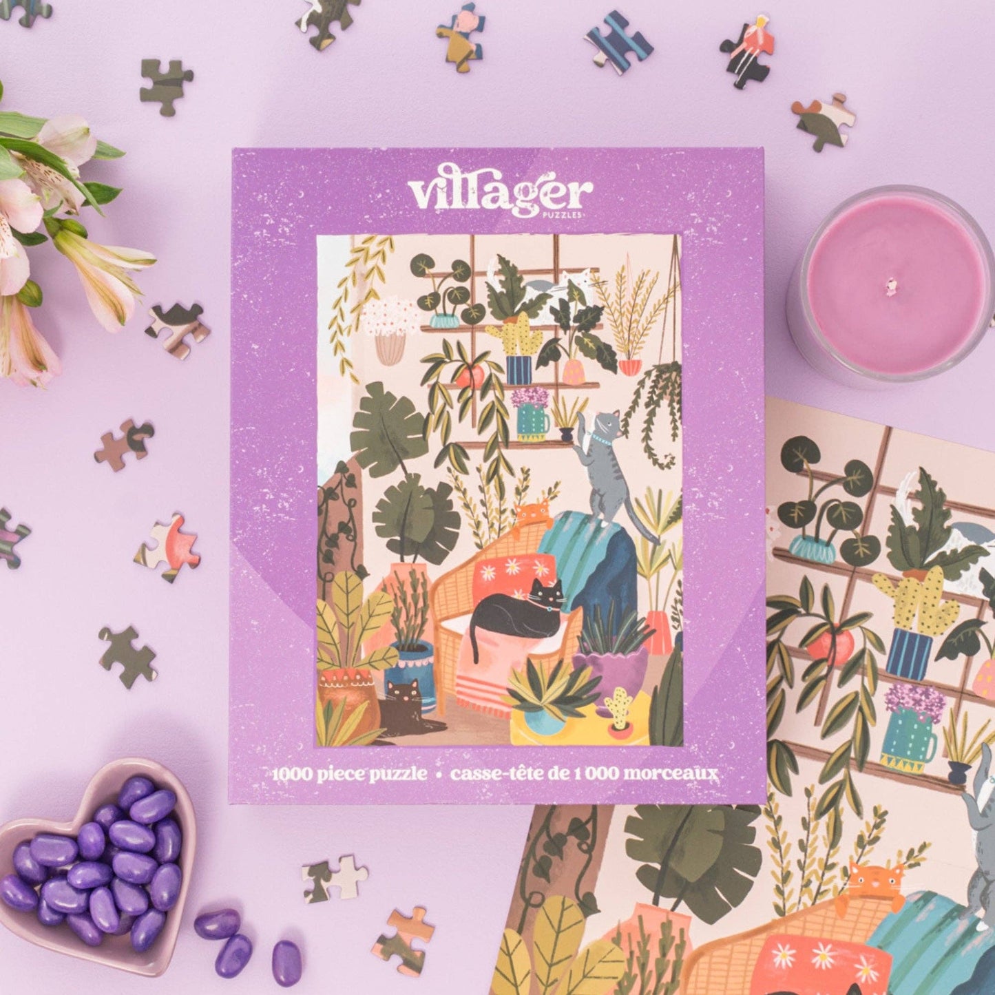 Villager Puzzles - Balcony Cats | 1000-Piece Puzzle | Designed in Canada