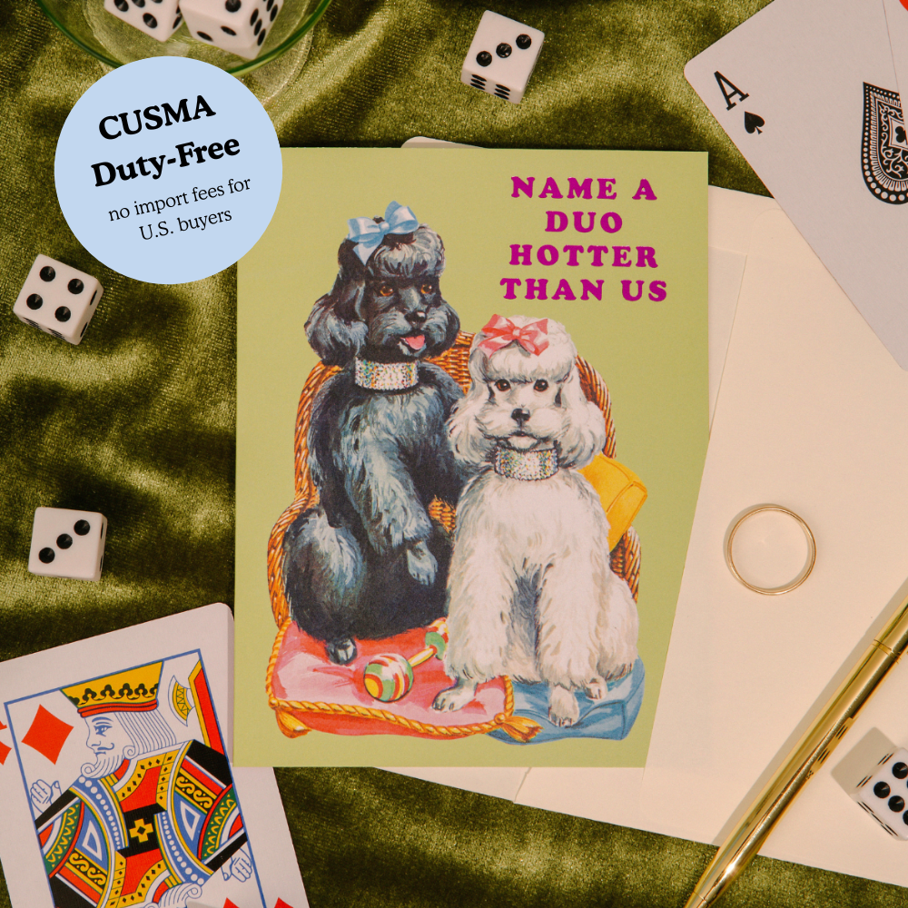 Lucky Goods Paper - Hot Duo Poodles – Foil Friendship ✿ Sassy Card