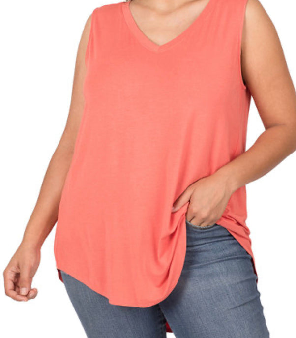 Luxe Tank - Deep Coral