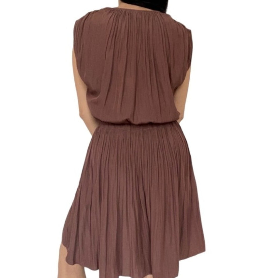 Aritzia Wilfred Cognac Sleeveless Mini Dress Size XS