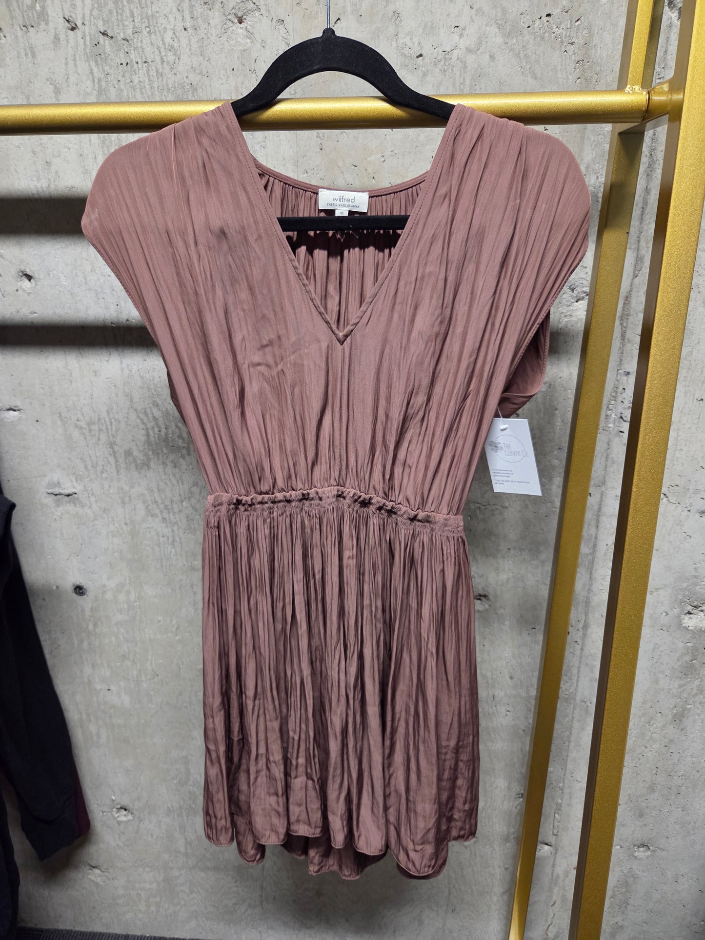 Aritzia Wilfred Cognac Sleeveless Mini Dress Size XS