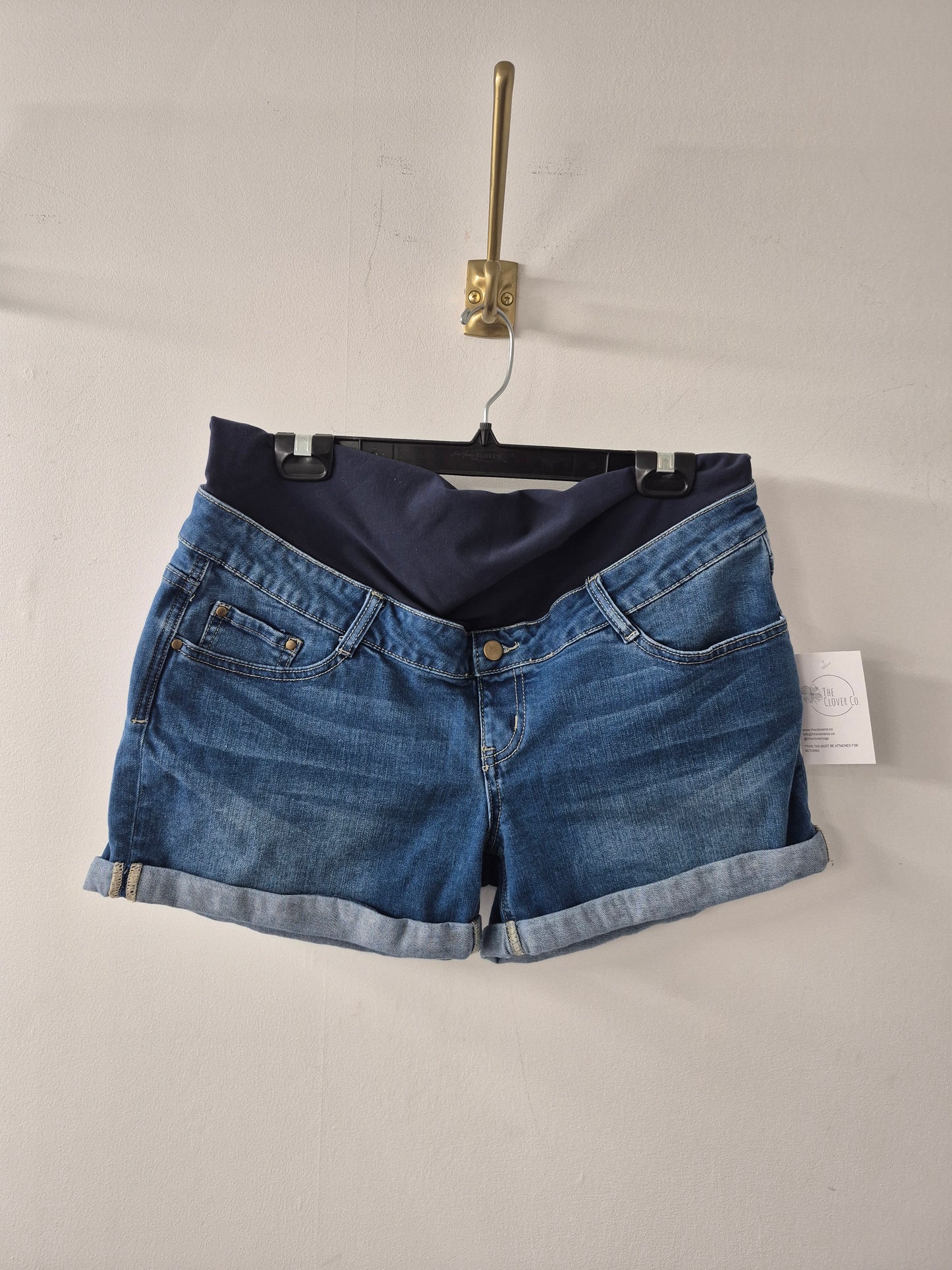Ripe Maternity Denim Shorty Shorts Size Large