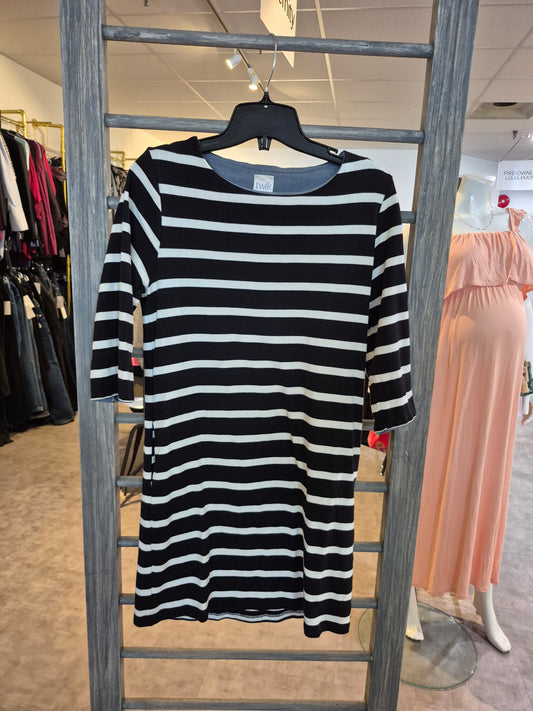 Twik By Simons Black With White Stripe Dress Size Large