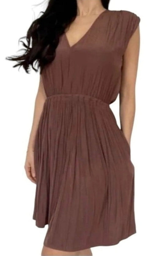 Aritzia Wilfred Cognac Sleeveless Mini Dress Size XS
