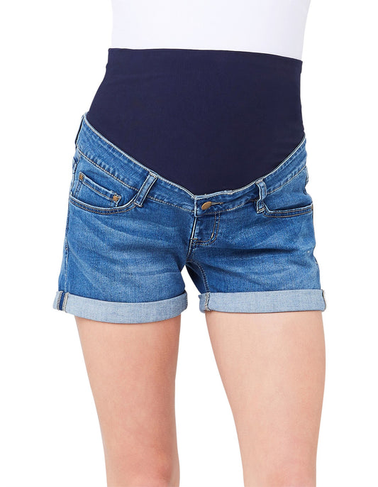 Ripe Maternity Denim Shorty Shorts Size Large