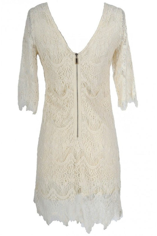 Ezra Vintage-Inspired Lace Overlay Dress Size Medium