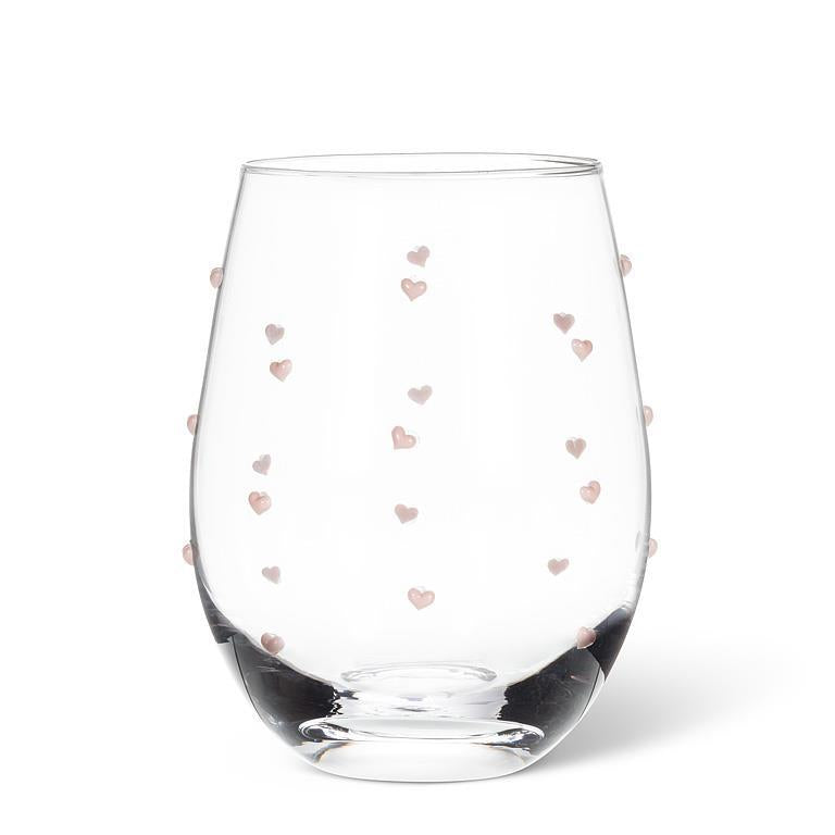 Stemless Wineglass with Hearts