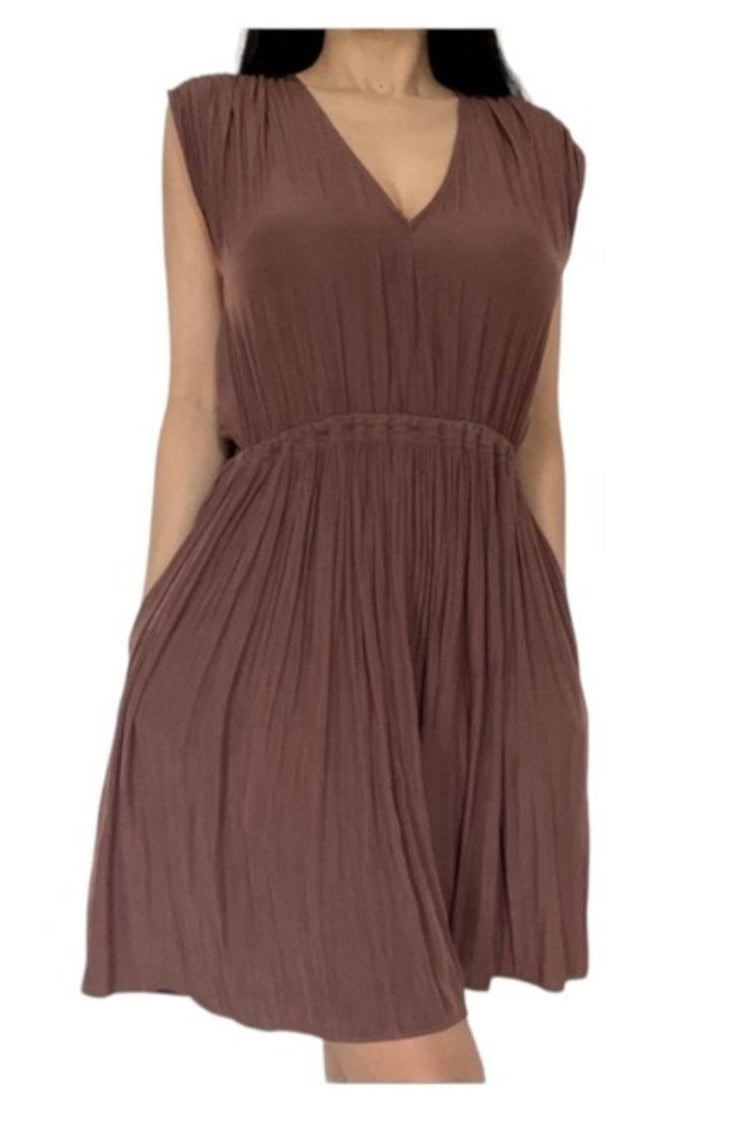 Aritzia Wilfred Cognac Sleeveless Mini Dress Size XS