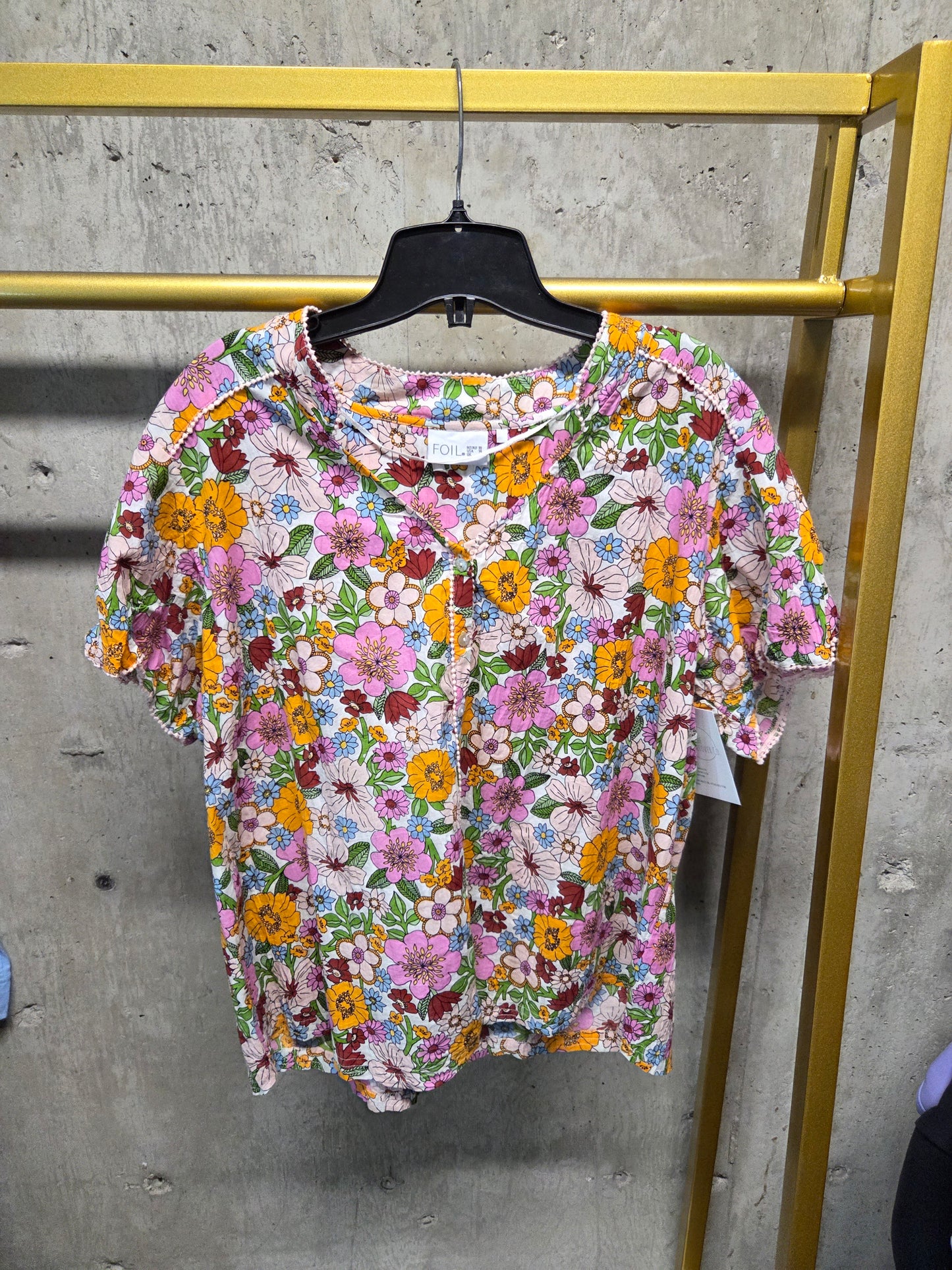 FOIL Floral Blouse Size L