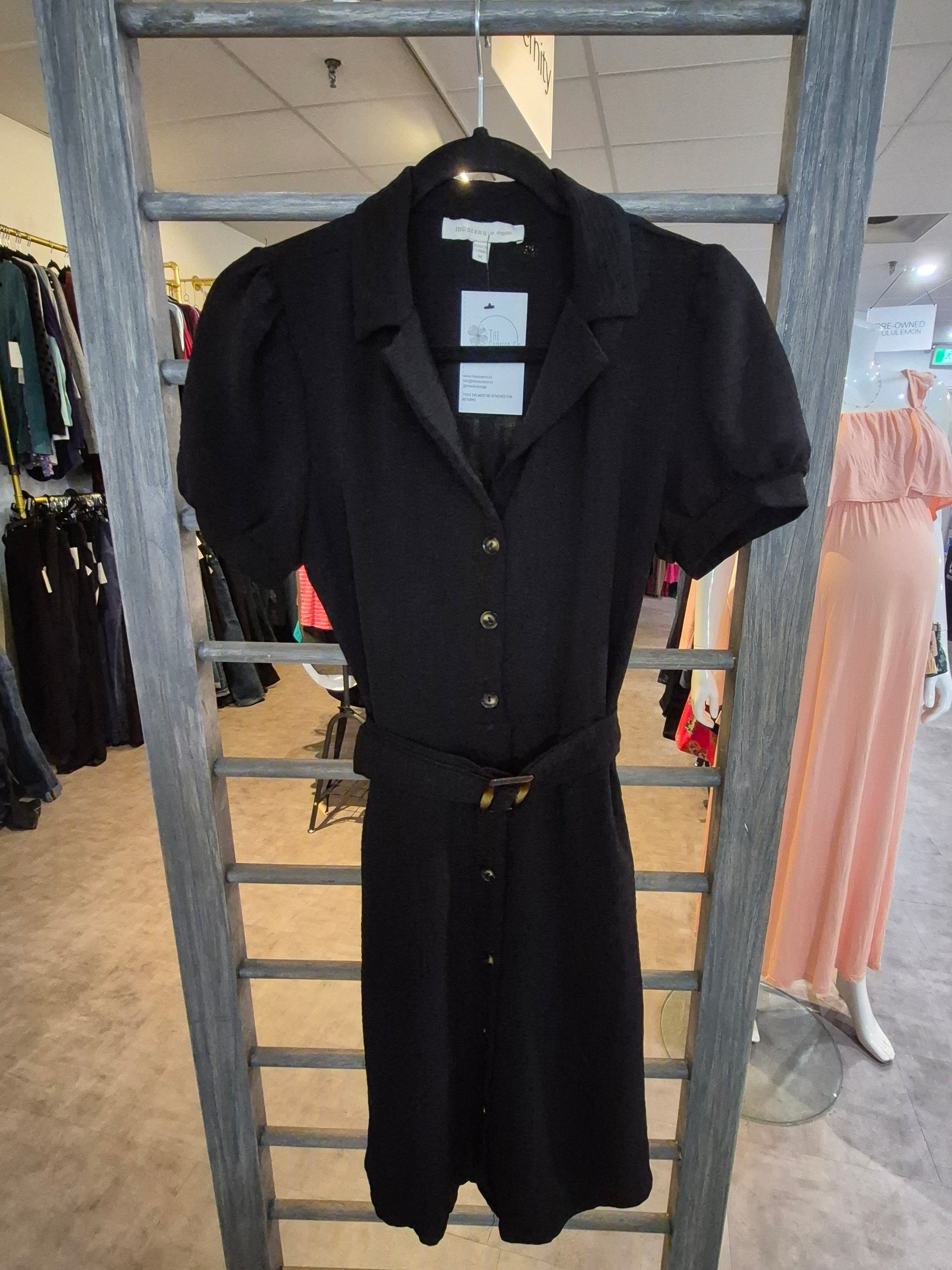 Monteau Los Angeles Button Dress With Buckle Belt Size Medium – The Clover  Co