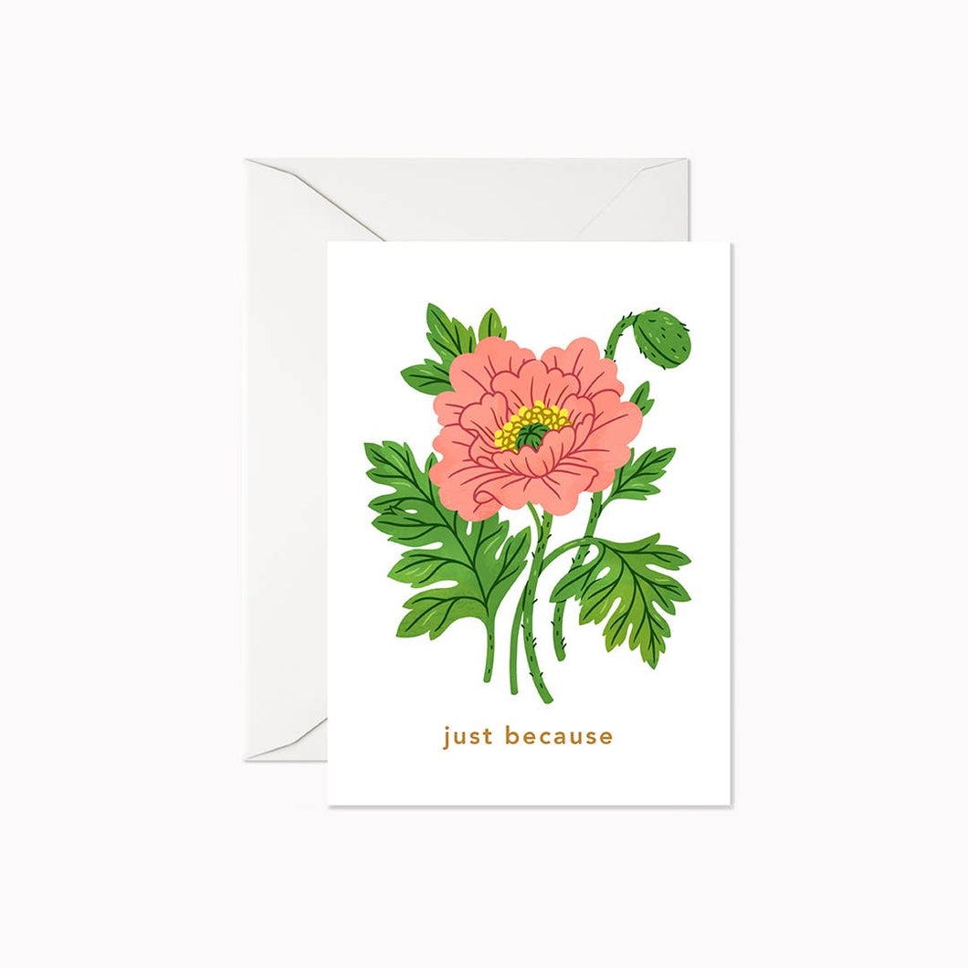 Just Because Pink Poppy | Mini Card