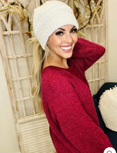 Load image into Gallery viewer, Knit Ponytail Toque
